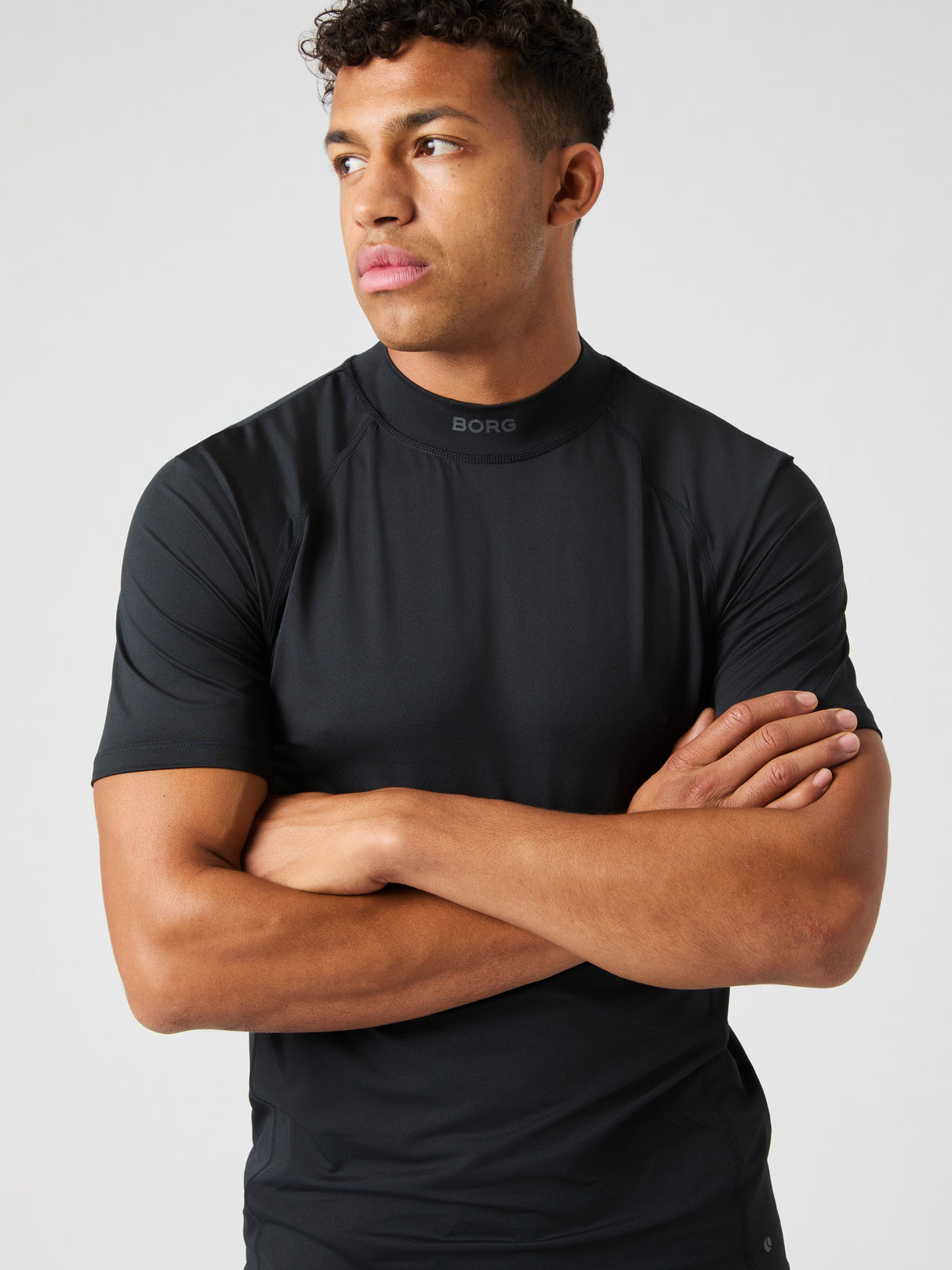 Bjorn Borg Borg Mock Neck T-Shirt (Mens) - Black Beauty