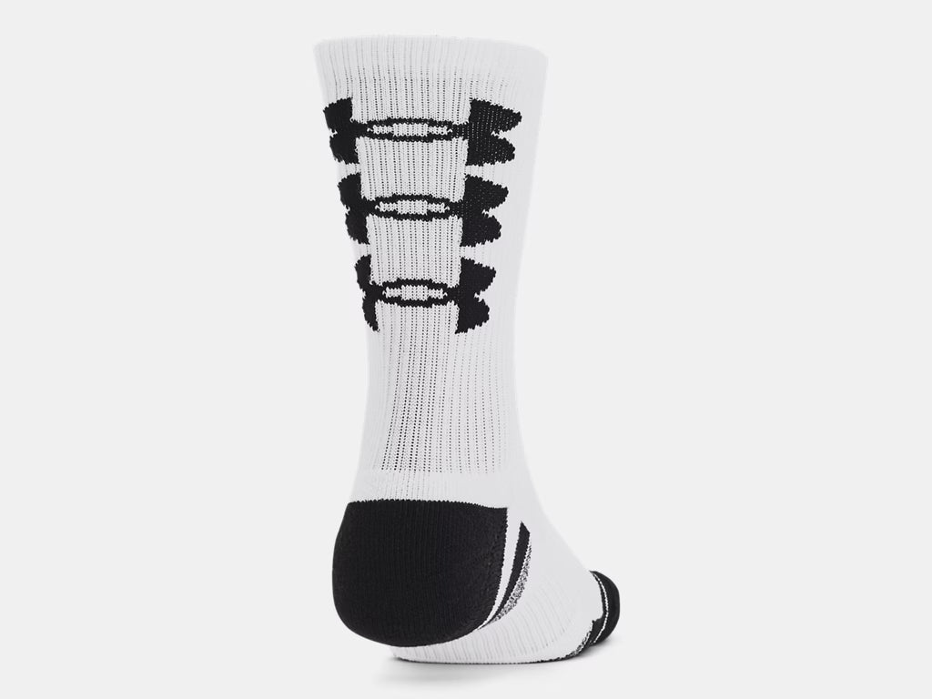 Under Armour Performance Tech 3 pack Crew Sock (Unisex) - White / White / Black