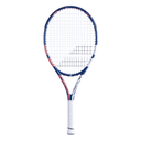 Babolat Drive Junior 25 junior tennis racket, face view, held by a young player