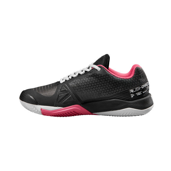 Rush Pro 4.0 Clay Court Tennis Shoes (Ladies) - Black/Hot Pink/White