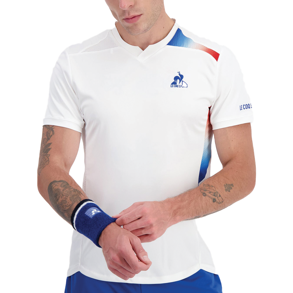 Le Coq Sportif Pro Tennis Short Sleeve Tee (Mens) - New Optical White