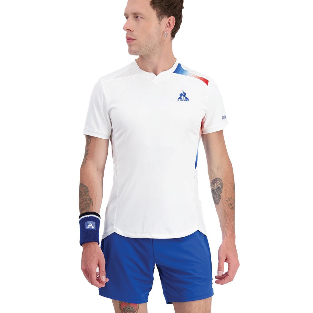 Le Coq Sportif Pro Tennis Short Sleeve Tee (Mens) - New Optical White