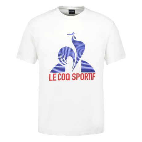 Le Coq Sportif Graphic Tennis Fanwear T-Shirt (Mens) - White/Rouge Electric/Blue