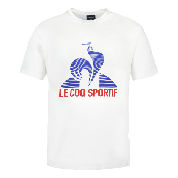 Le Coq Sportif Graphic Tennis Fanwear T Shirt Boys White Rouge Ele stringsports