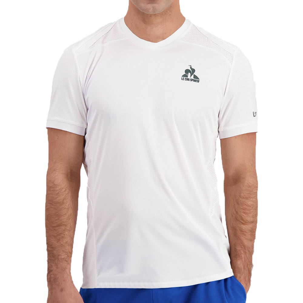 Le Coq Sportif Tennis Pro T Shirt mens New Optic White stringsports