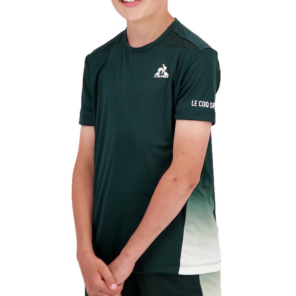 Le Coq Sportif Pro Tennis Short Sleeve Tee (Boys) - Scarab