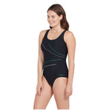 Swimming Costume Zoggs Macmasters Scoopback Women - Grey/Green
