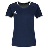 Le Coq Sportif Tennis Short Sleeve Tee (Ladies) - Dress Blue/New Opti