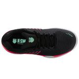 K-Swiss Hypercourt Express 2 Clay Court Tennis Shoe (Ladies) - Black/White/Neon Mint