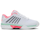 K-Swiss Hypercourt Express 2 Carpet Court Tennis Shoe (Ladies) - White/Neon Pastel Pink/Black