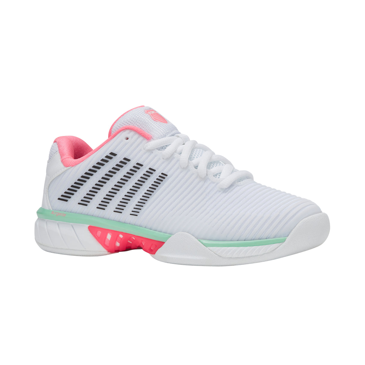 K-Swiss Hypercourt Express 2 Carpet Court Tennis Shoe (Ladies) - White/Neon Pastel Pink/Black