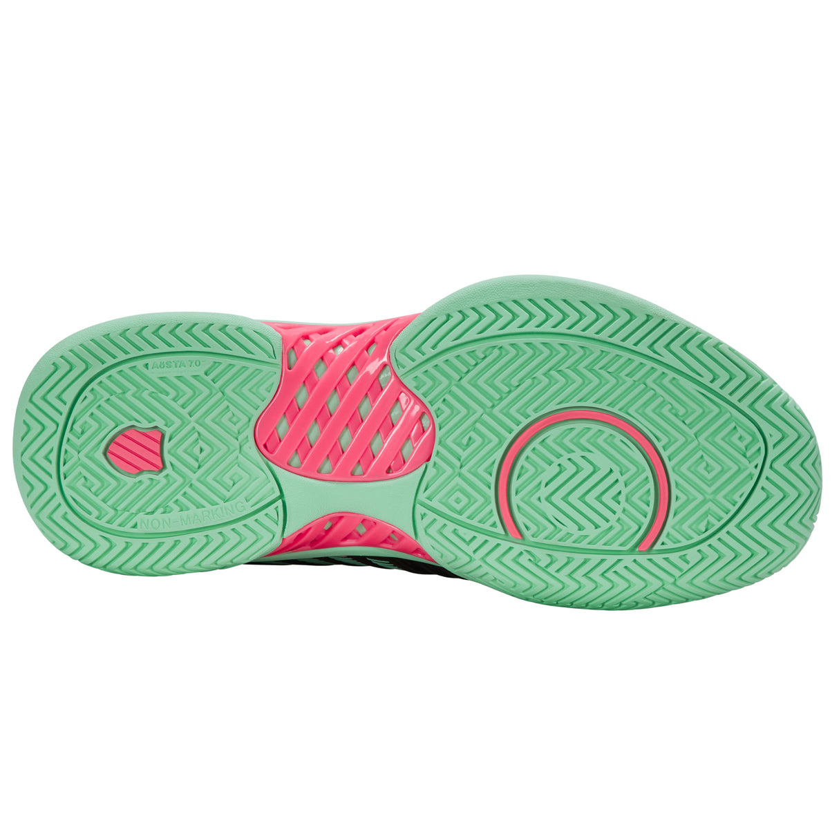 K-Swiss Express Light 3 Tennis Shoe (Ladies) - Black/Neon Mint/Neon Pastel Pink