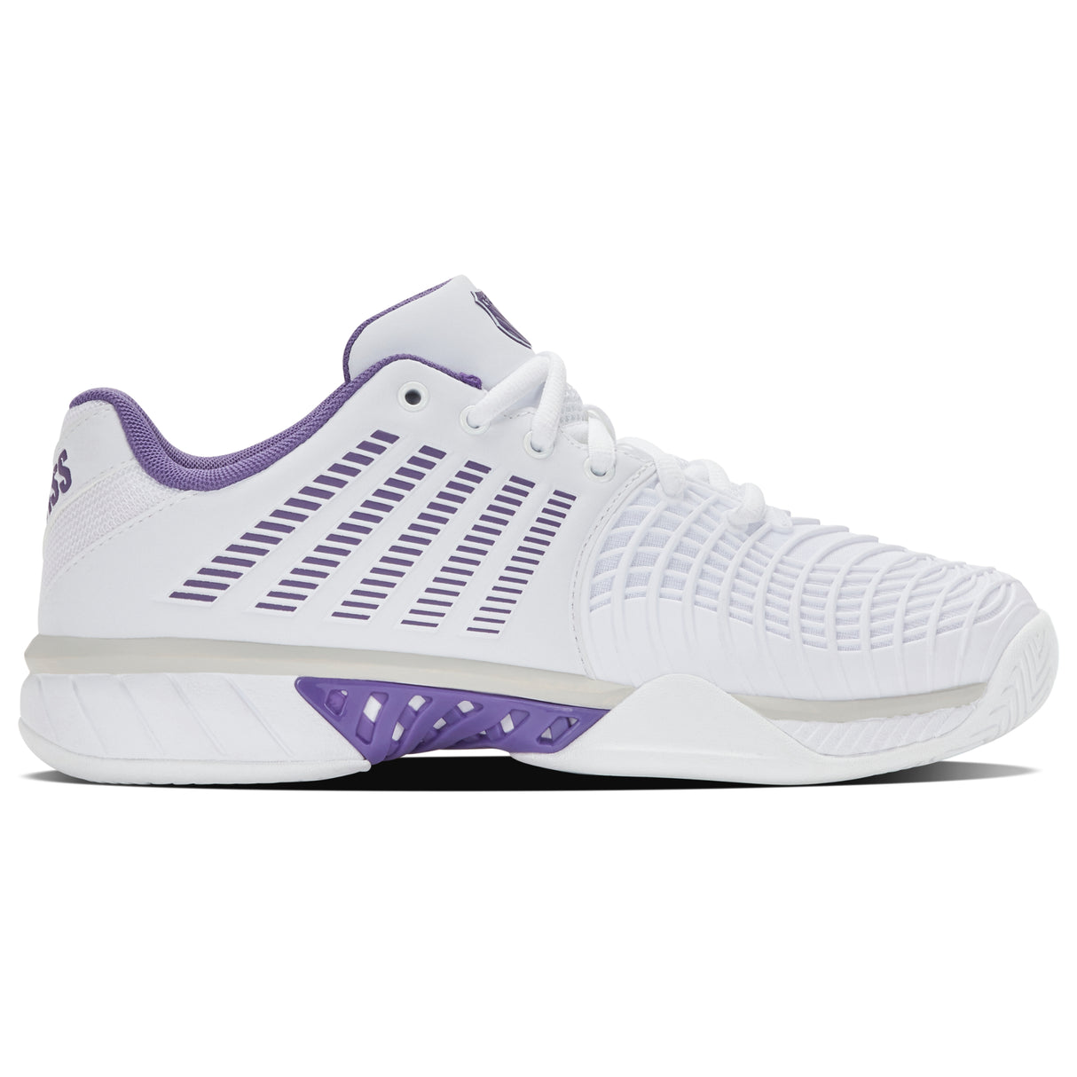 K-Swiss Express Light 3 All Court Tennis Shoe (Ladies) - White/Purple Haze/Lunar Rock