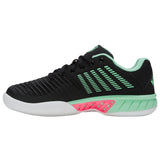 K-Swiss Express Light 3 Carpet Court Tennis Shoe (Ladies) - Black/Neon Mint/Neon Pastel Pink