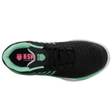 K-Swiss Express Light 3 Carpet Court Tennis Shoe (Ladies) - Black/Neon Mint/Neon Pastel Pink