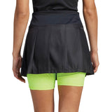 adidas Aeroready Pro Pleated Tennis Skirt (Ladies) - Black/Lucid Lemon
