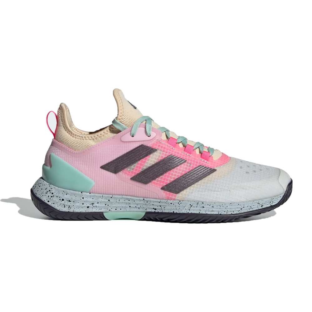 Adidas Adizero Ubersonic 4.1 All Court Tennis Shoes (Mens) - Crystal White/Aurora Met/Semi Flash Aqua