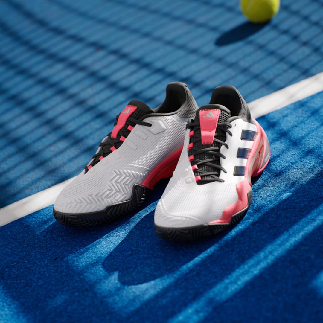 Adidas Barricade 13 All Court Tennis Shoe (Mens) - Cloud White/Core Black/Lucid Red