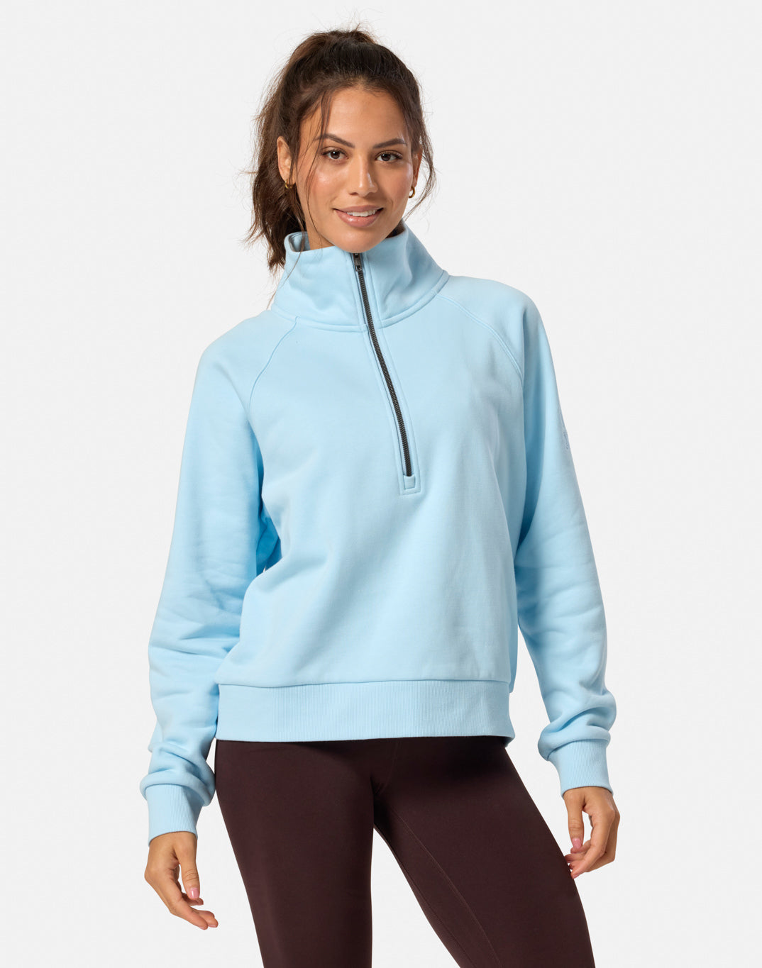 Gym+Coffee Clubhouse Quarter Zip (Ladies) - Baby Blue