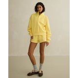 Gym+Coffee Urban Snap Collar Sweatshirt (Ladies) - Lemon Sorbet
