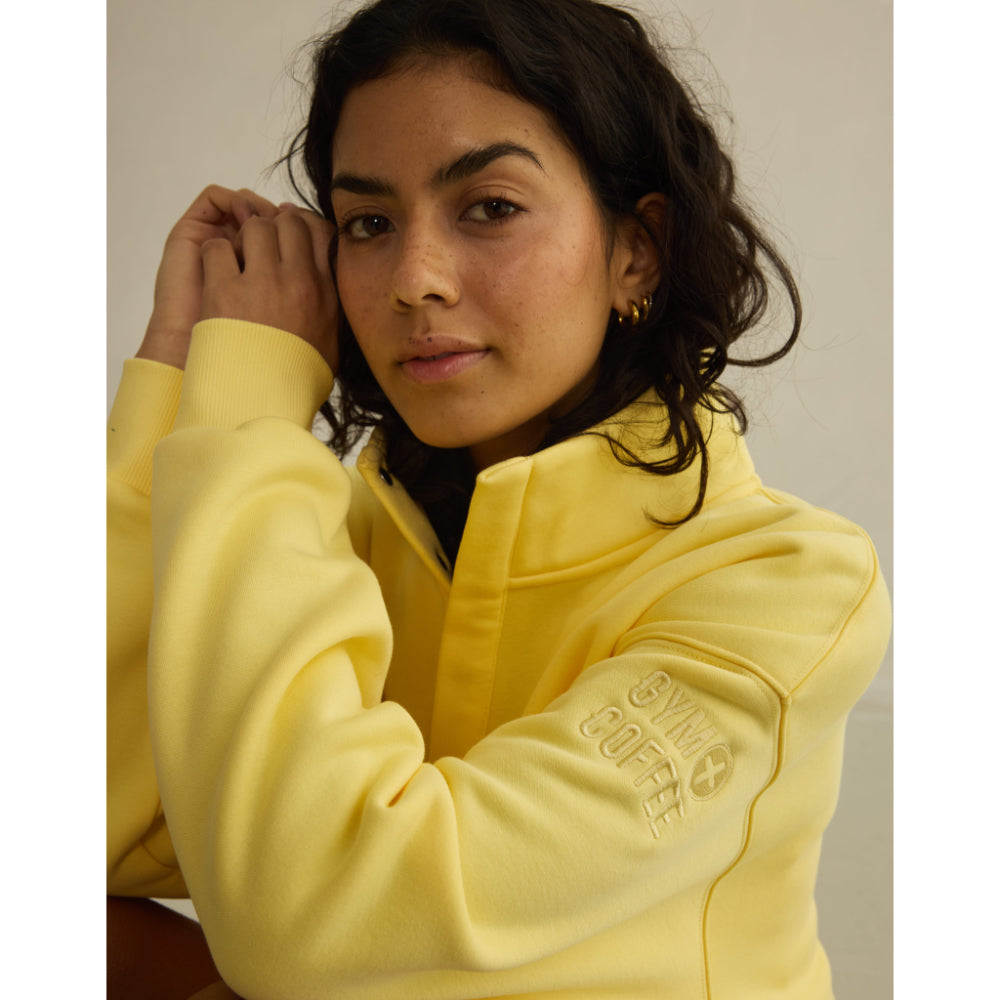 Gym+Coffee Urban Snap Collar Sweatshirt (Ladies) - Lemon Sorbet