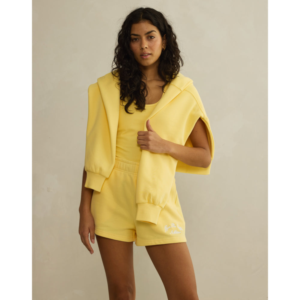 Gym+Coffee Urban Snap Collar Sweatshirt (Ladies) - Lemon Sorbet