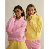 Gym+Coffee Urban Snap Collar Sweatshirt (Ladies) - Lemon Sorbet