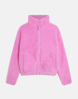 Gym+Coffee Industry Fleece High Collar Jacket (Ladies) - Neon Pink