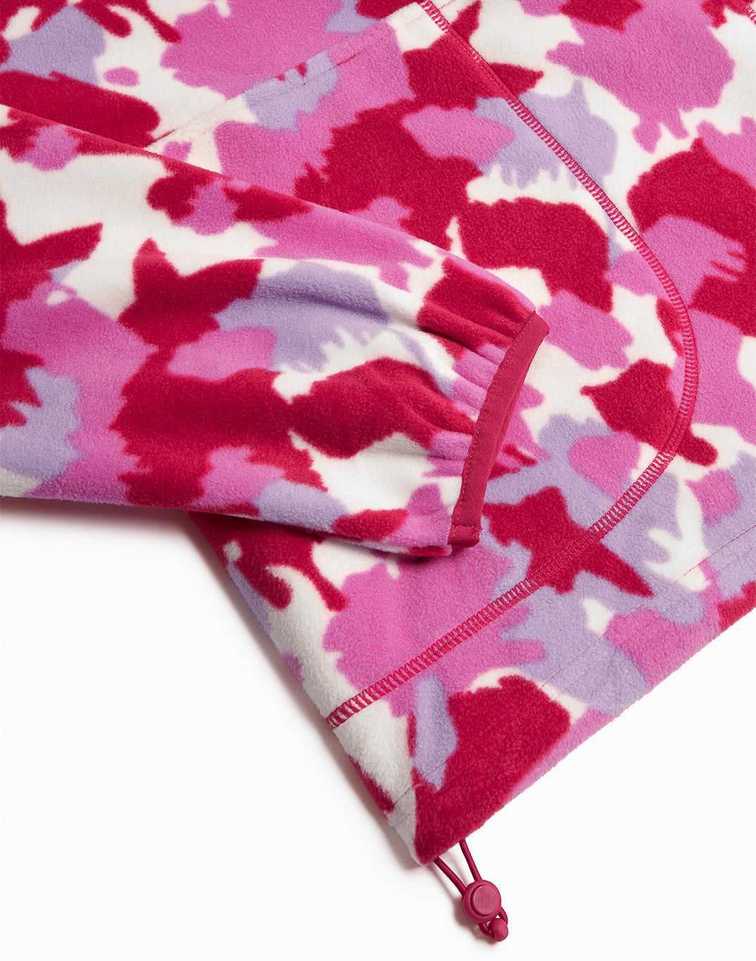 Gym+Coffee Snap Polar Fleece (Ladies) -Pink Pop Print