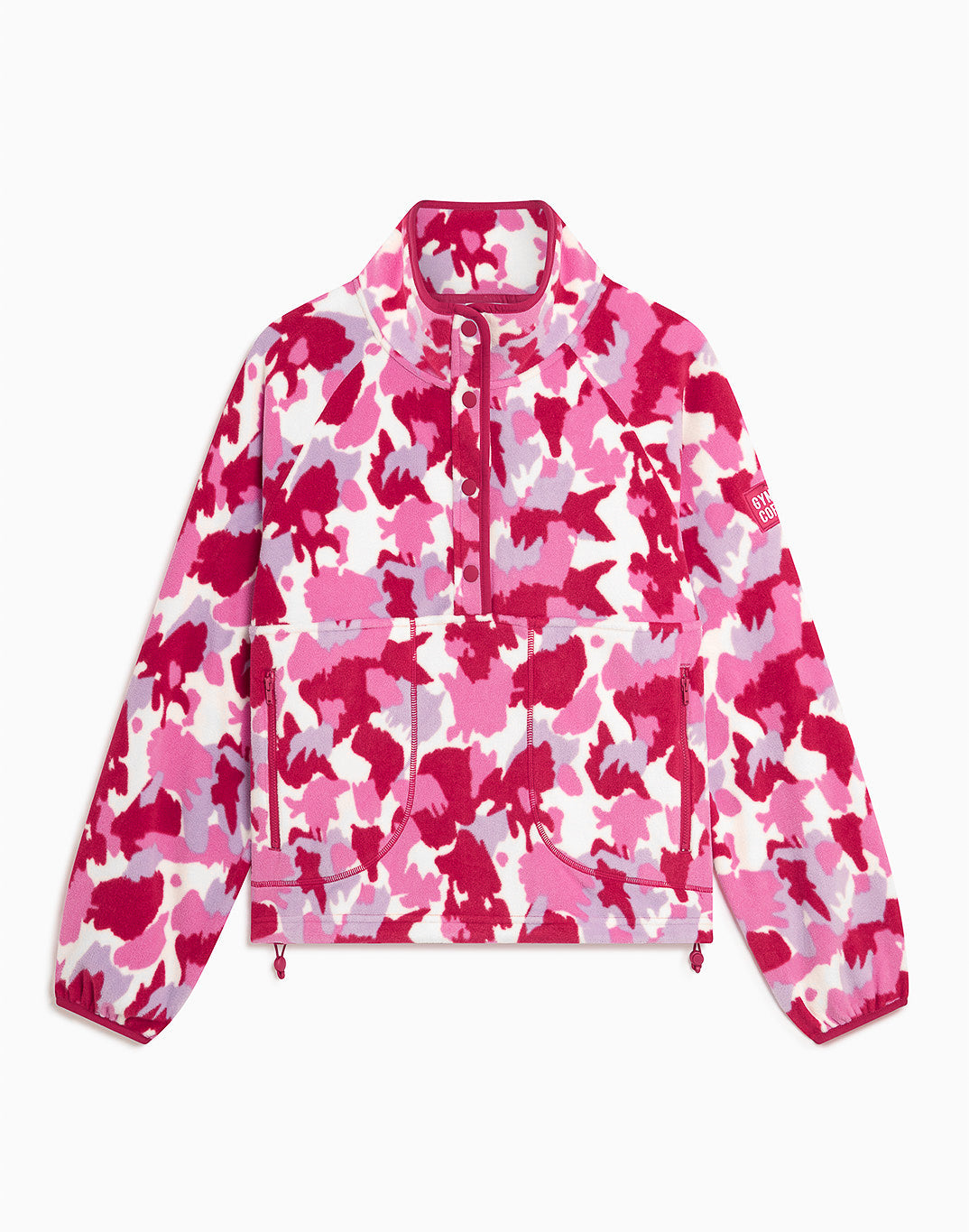 Gym+Coffee Snap Polar Fleece (Ladies) -Pink Pop Print