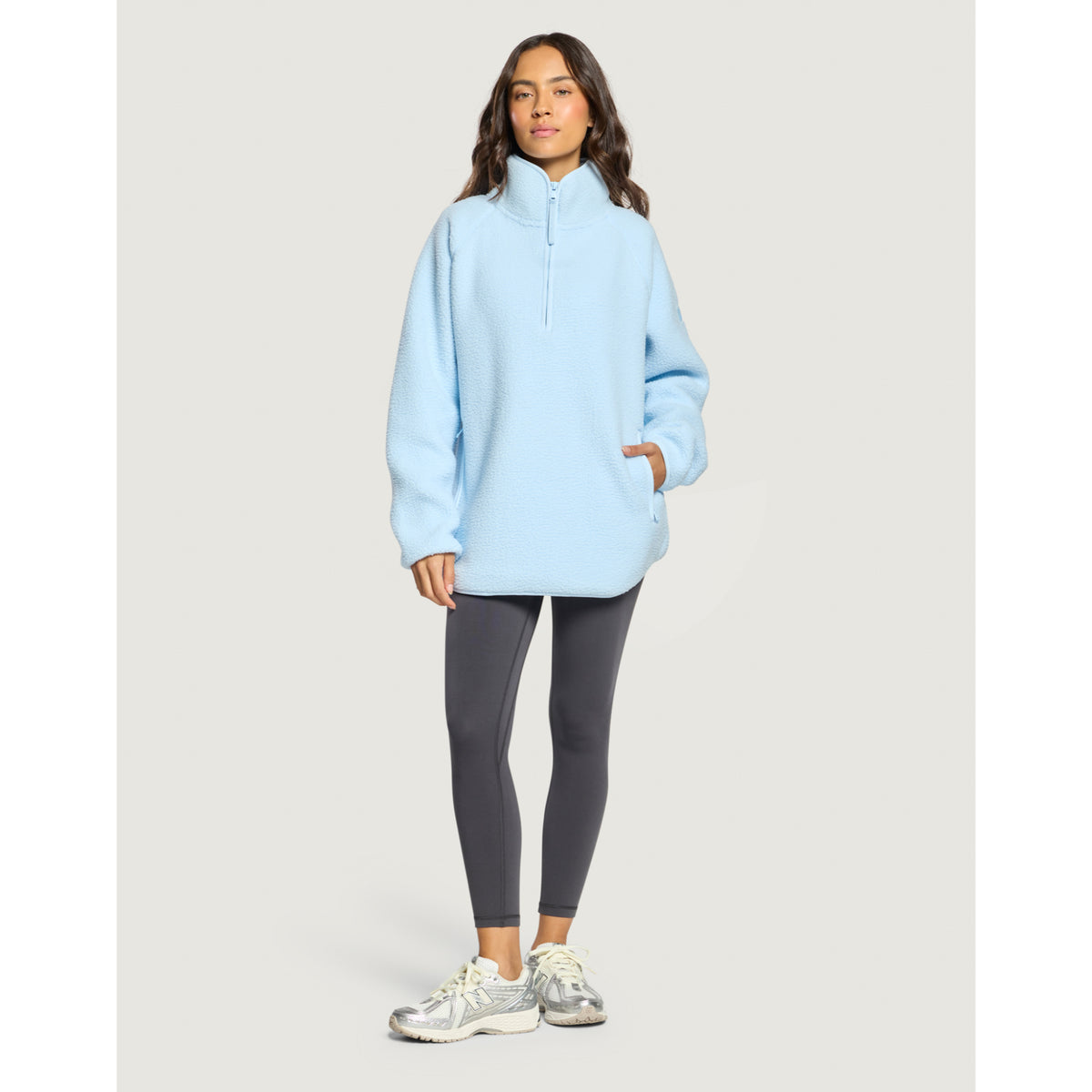 Gym+Coffee Horizon longline half zip ladies' fleece