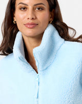 Gym+Coffee Industry Fleece High Collar Jacket (Ladies) - Baby Blue