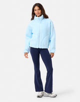 Gym+Coffee Industry Fleece High Collar Jacket (Ladies) - Baby Blue