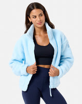 Gym+Coffee Industry Fleece High Collar Jacket (Ladies) - Baby Blue