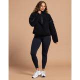 Gym+Coffee Industry Fleece Half Zip (Ladies) - Deep Black