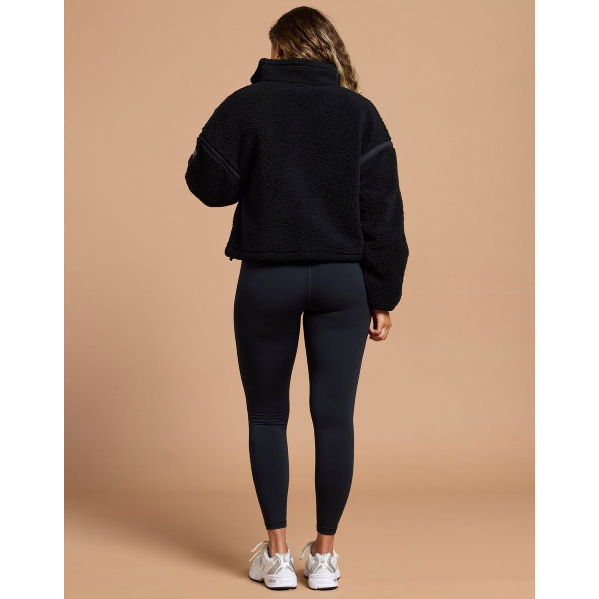 Gym+Coffee Industry Fleece Half Zip (Ladies) - Deep Black
