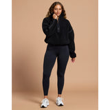 Gym+Coffee Industry Fleece Half Zip (Ladies) - Deep Black