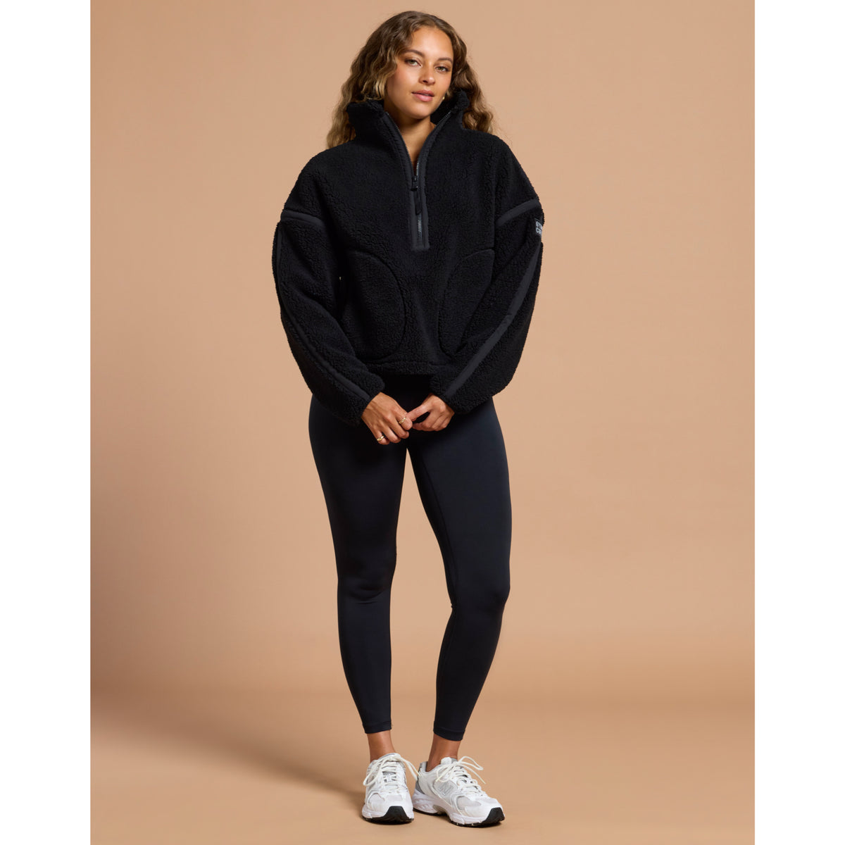 Gym+Coffee Industry Fleece Half Zip (Ladies) - Deep Black