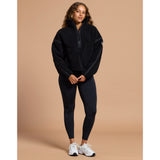 Gym+Coffee Industry Fleece Half Zip (Ladies) - Deep Black