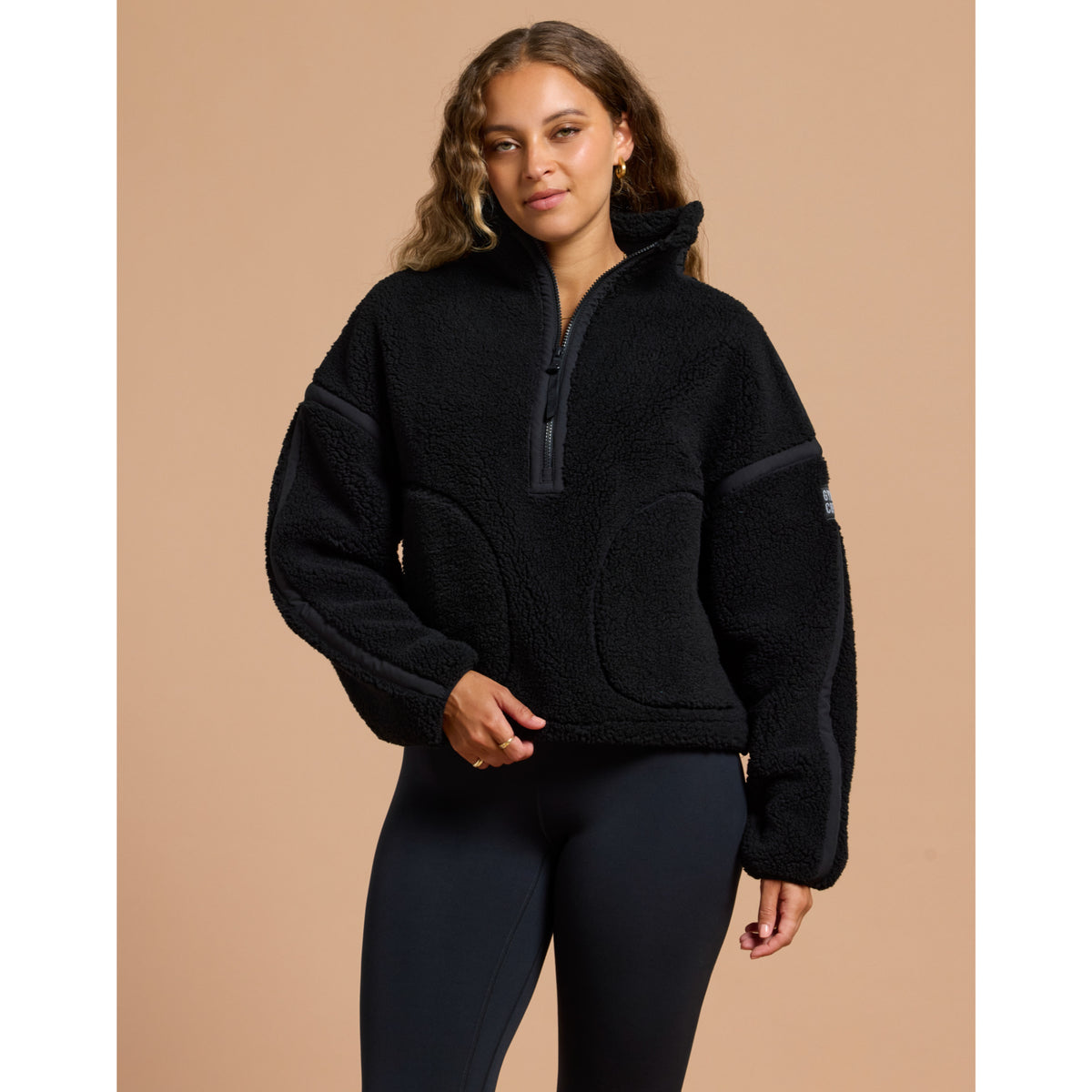 Gym+Coffee Industry Fleece Half Zip (Ladies) - Deep Black