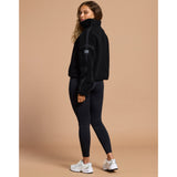 Gym+Coffee Industry Fleece Half Zip (Ladies) - Deep Black