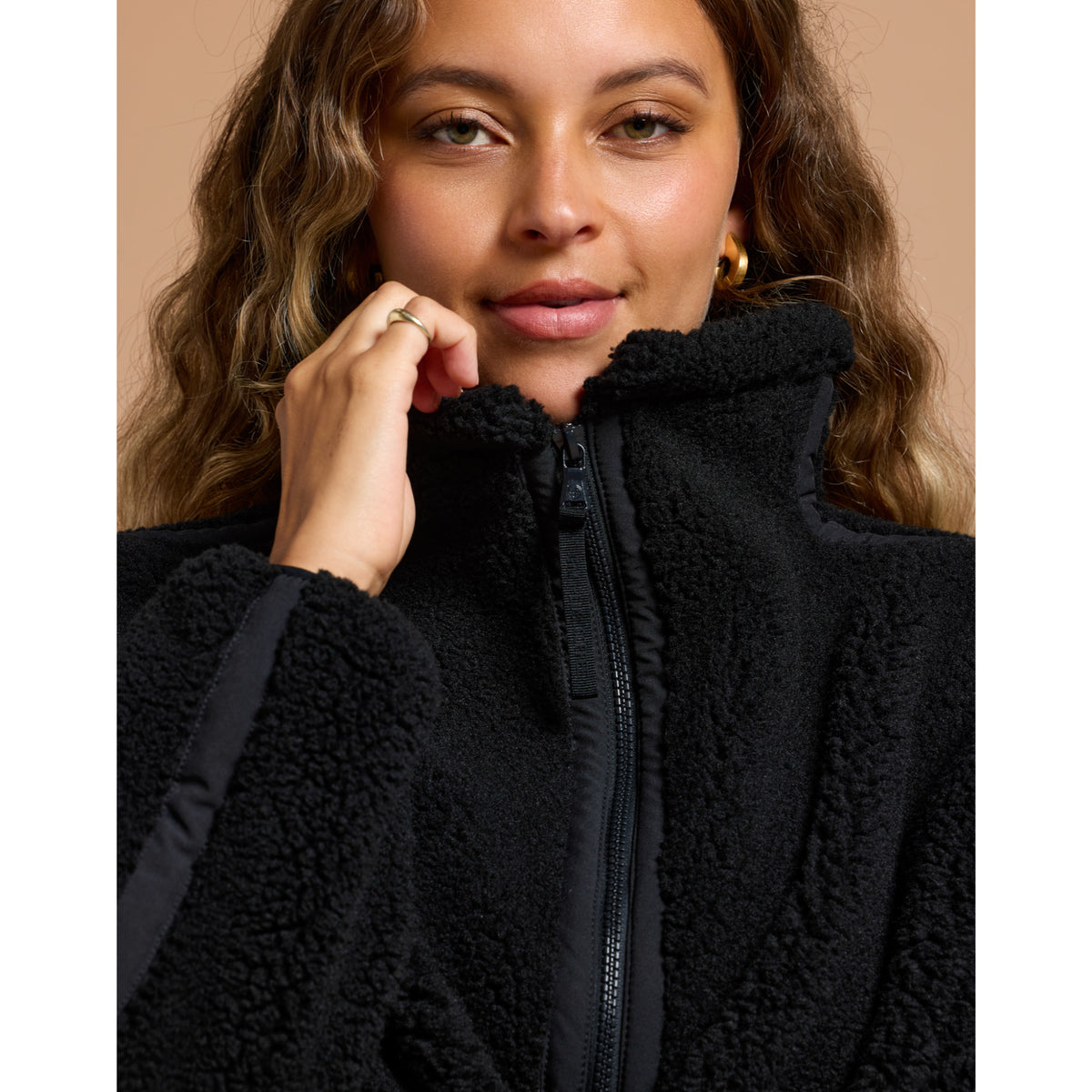 Gym+Coffee Industry Fleece Half Zip (Ladies) - Deep Black