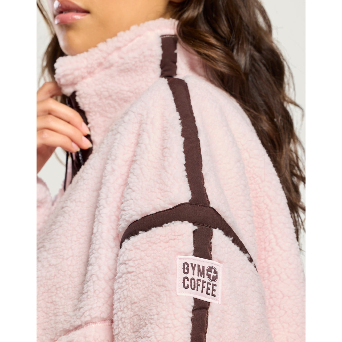 Gym+Coffee Industry Fleece Half Zip (Ladies) - Ballet Pink