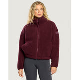 Gym+Coffee Industry Fleece High Collar Jacket (Ladies) - Cherry Crush