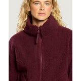 Gym+Coffee Industry Fleece High Collar Jacket (Ladies) - Cherry Crush