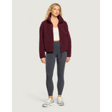 Gym+Coffee Industry Fleece High Collar Jacket (Ladies) - Cherry Crush