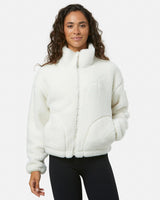 Gym+Coffee Industry Fleece High Collar Jacket (Ladies) - Cloud White