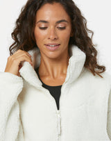 Gym+Coffee Industry Fleece High Collar Jacket (Ladies) - Cloud White