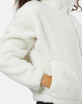 Gym+Coffee Industry Fleece High Collar Jacket (Ladies) - Cloud White