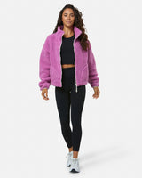 Gym+Coffee Industry Fleece High Collar Jacket (Ladies) - Crisp Pink
